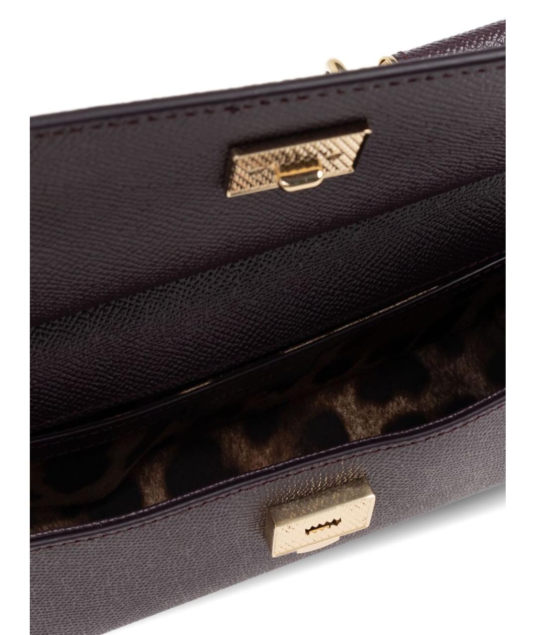 DOLCE&GABBANA Фиолетовая кожаная сумка с короткими ручками, фото 5