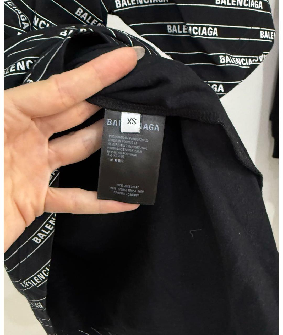 BALENCIAGA Черная хлопковая футболка, фото 5