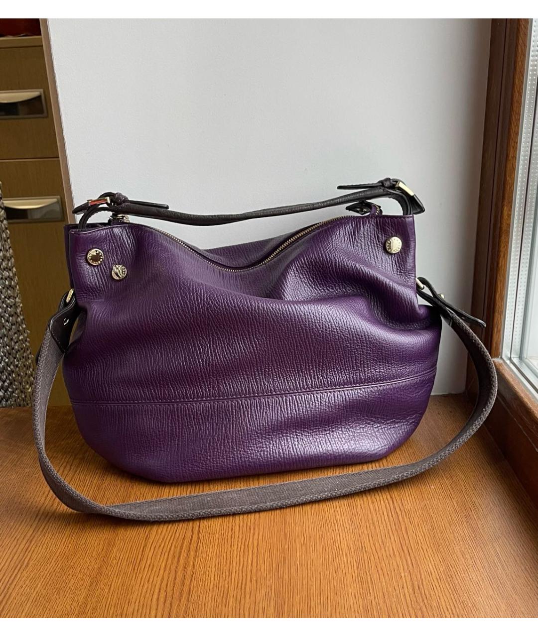 FURLA Фиолетовая кожаная сумка через плечо, фото 7