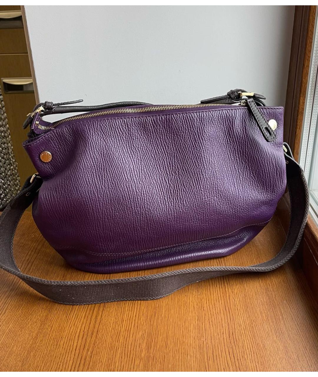 FURLA Фиолетовая кожаная сумка через плечо, фото 3