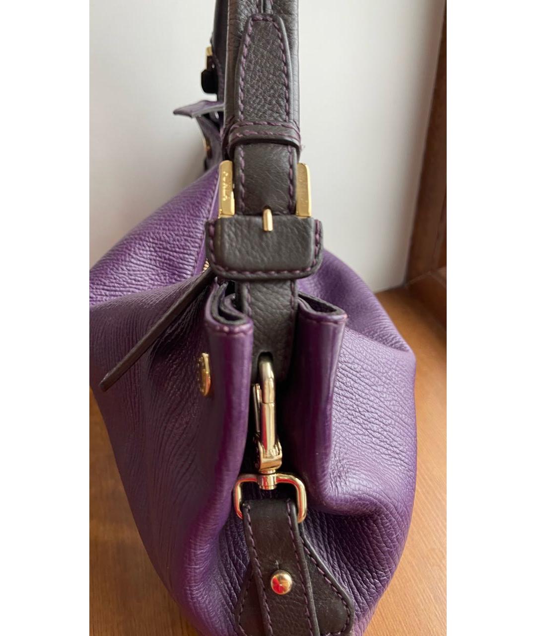 FURLA Фиолетовая кожаная сумка через плечо, фото 6