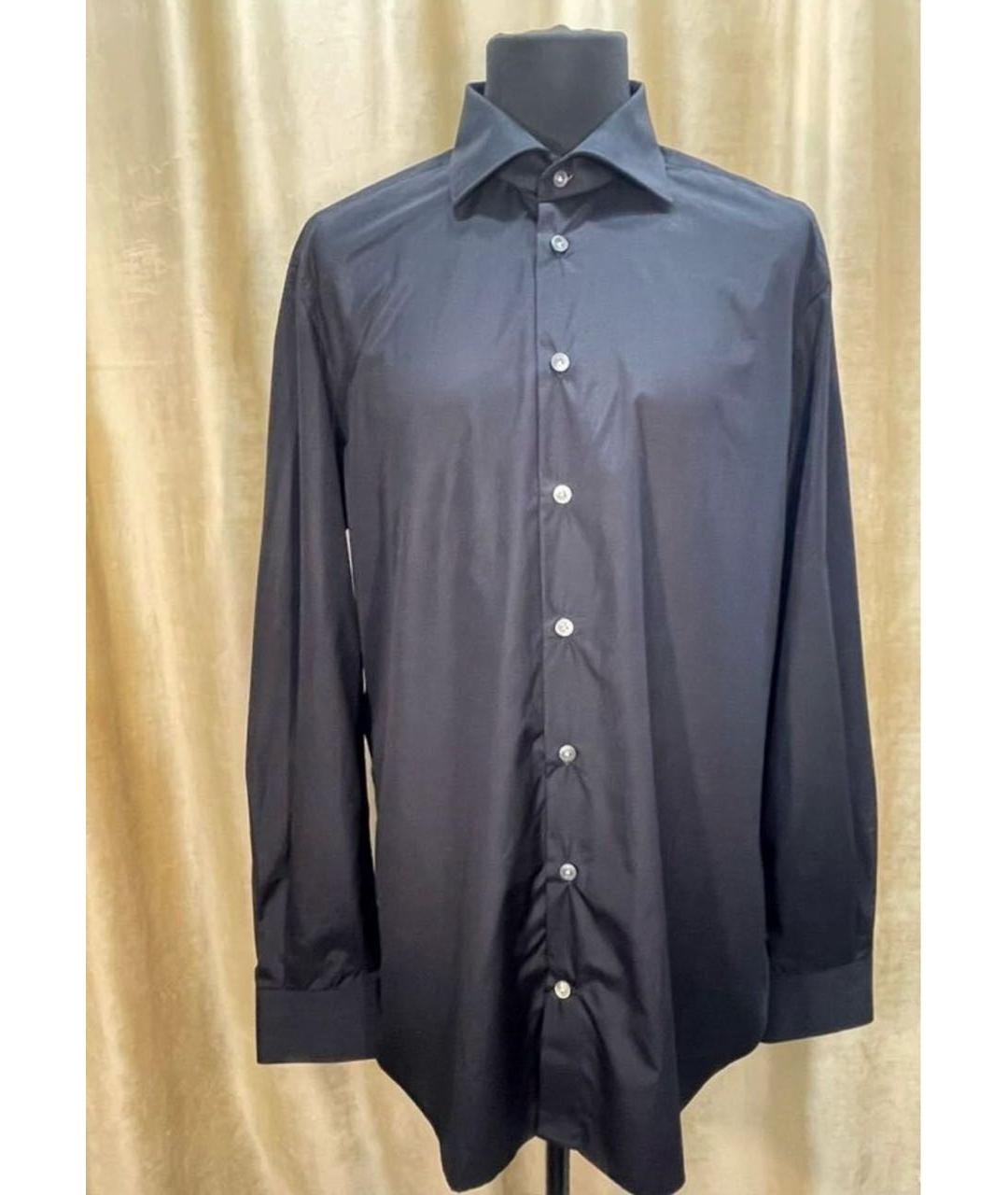 KITON Черная хлопковая классическая рубашка, фото 7