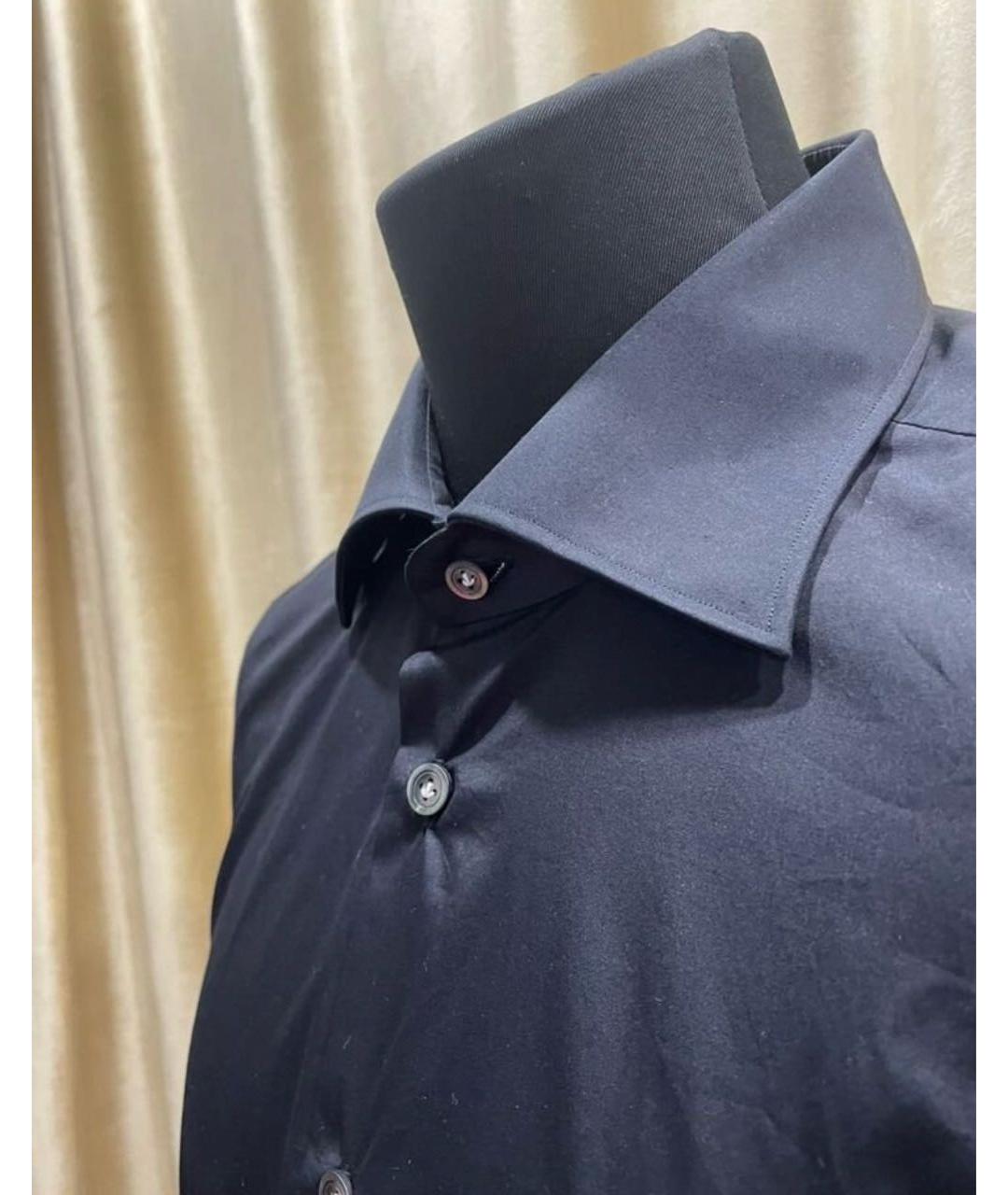 KITON Черная хлопковая классическая рубашка, фото 3