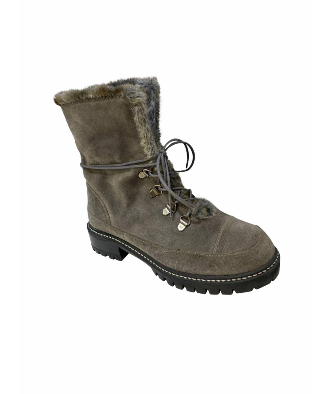 STUART WEITZMAN Серые замшевые ботинки, фото 1