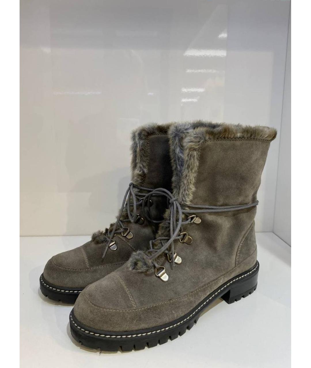 STUART WEITZMAN Серые замшевые ботинки, фото 4