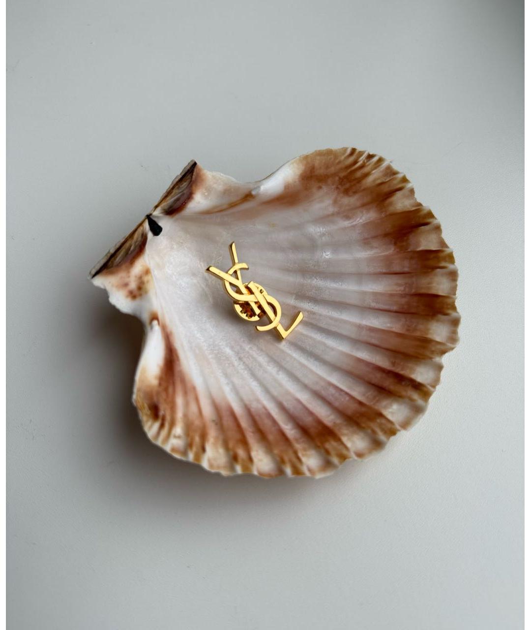 SAINT LAURENT Золотая металлическая булавка / брошь, фото 2