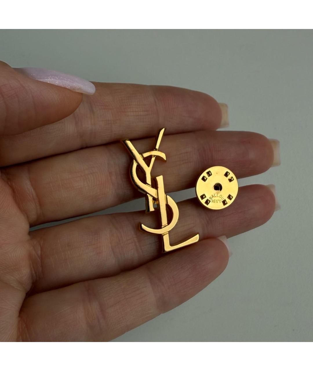 SAINT LAURENT Золотая металлическая булавка / брошь, фото 4