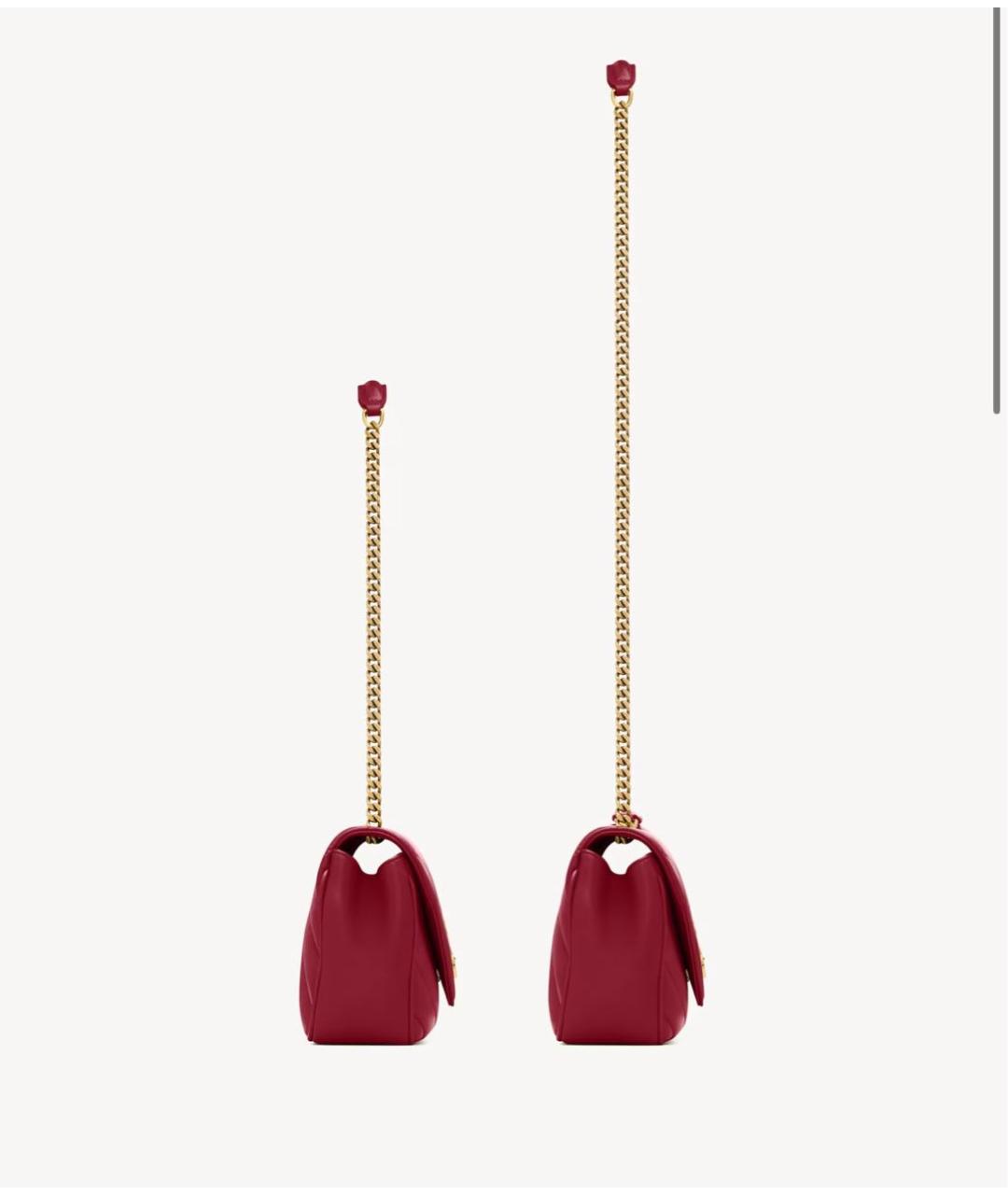 SAINT LAURENT Красная кожаная сумка через плечо, фото 3