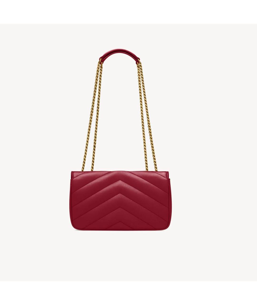 SAINT LAURENT Красная кожаная сумка через плечо, фото 2