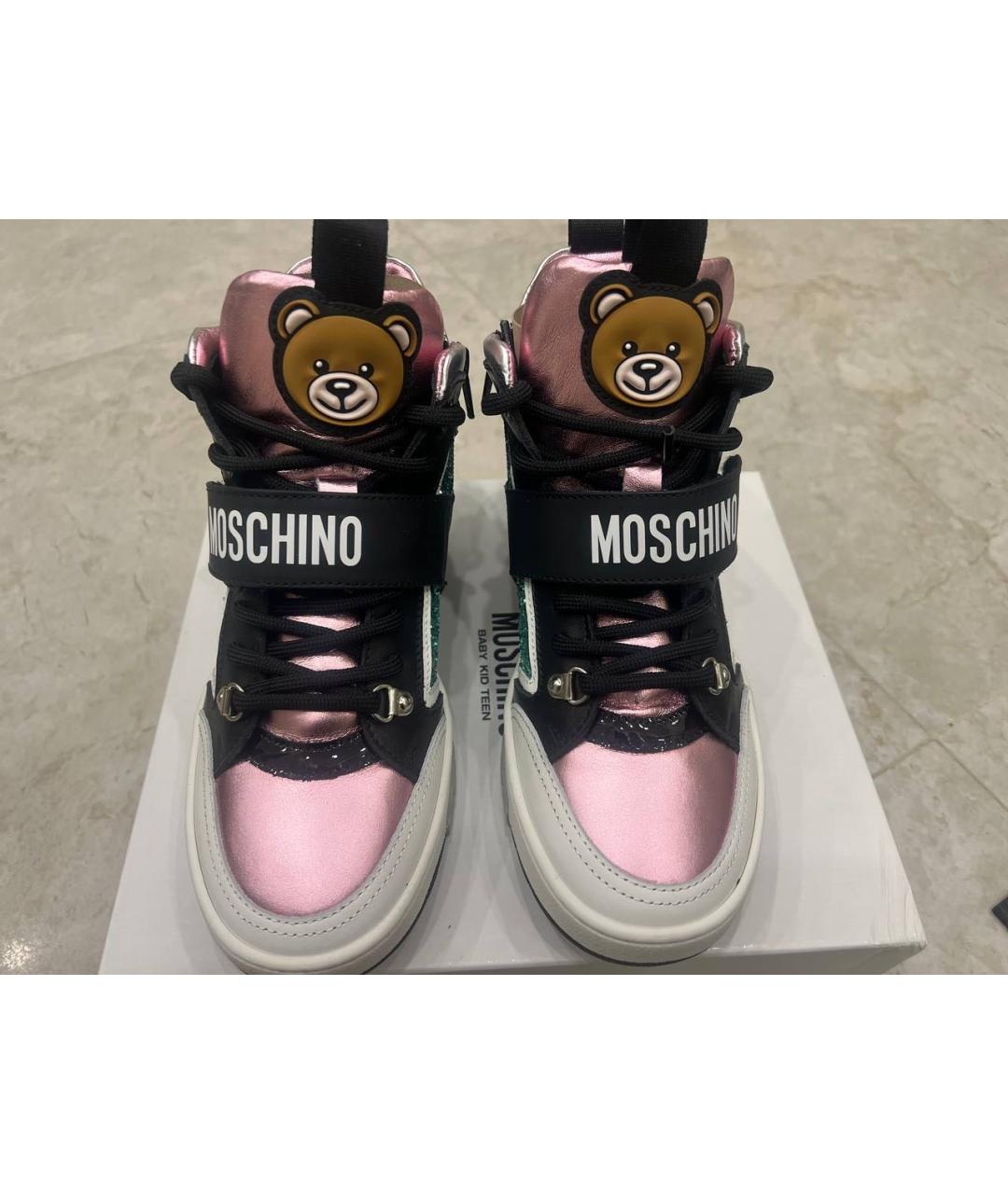 MOSCHINO Мульти кожаные кеды, фото 2