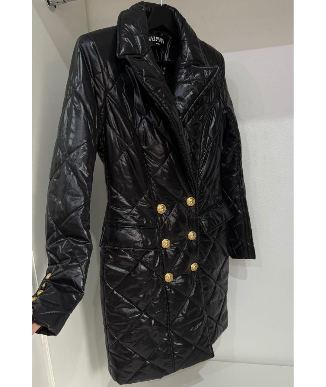BALMAIN Черный полиамидовый пуховик, фото 3