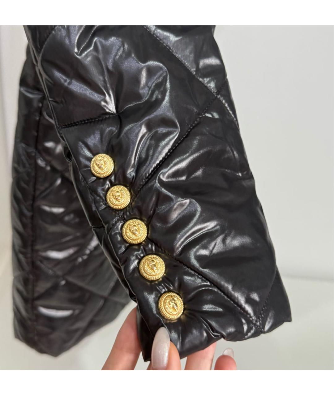 BALMAIN Черный полиамидовый пуховик, фото 5
