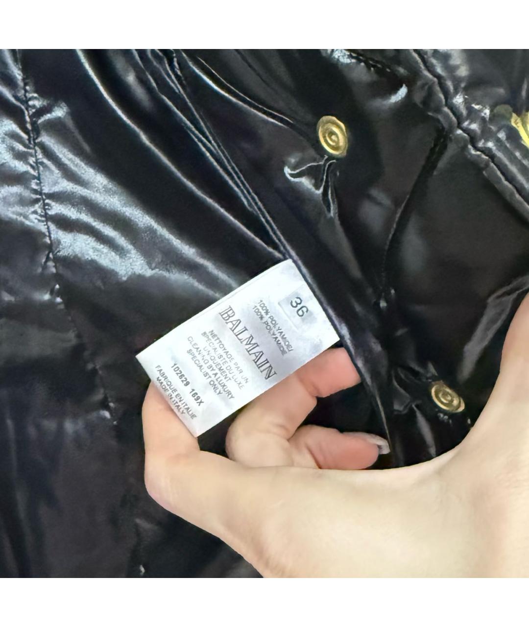BALMAIN Черный полиамидовый пуховик, фото 7