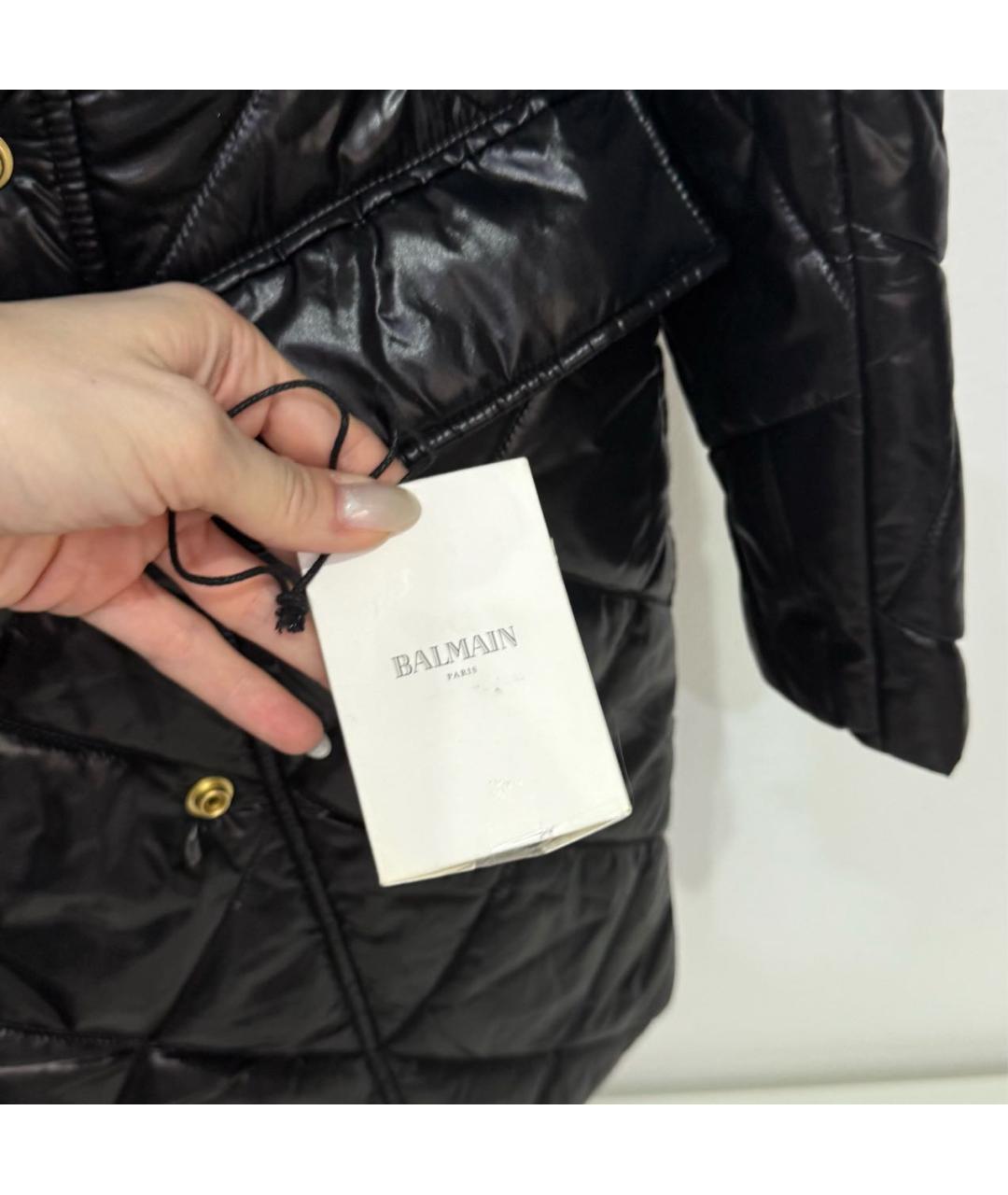BALMAIN Черный полиамидовый пуховик, фото 4