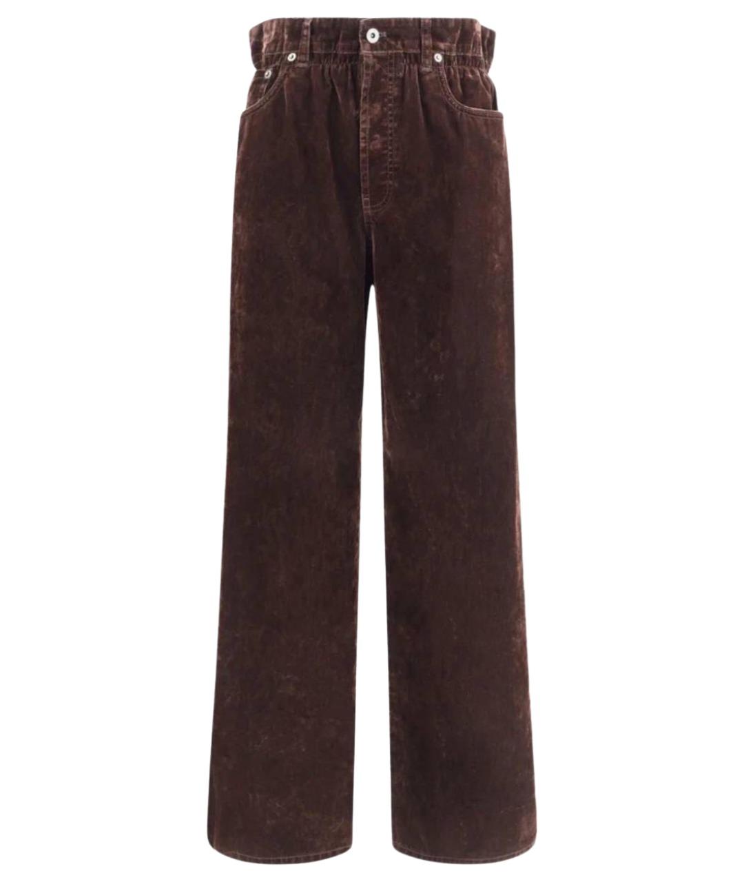 MIU MIU Коричневые велюровые брюки широкие, фото 1
