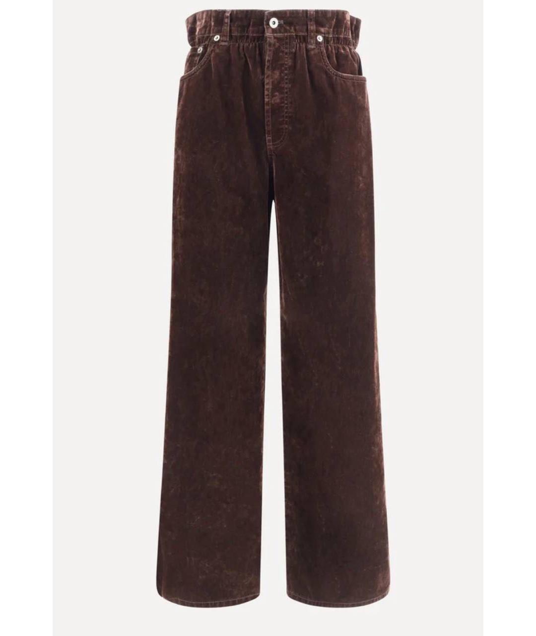 MIU MIU Коричневые велюровые брюки широкие, фото 5