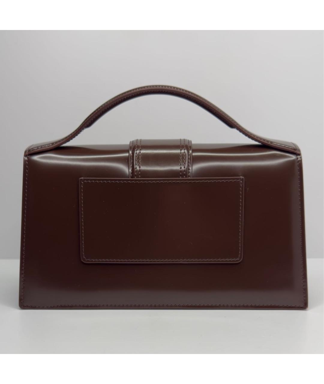 JACQUEMUS Коричневая сумка с короткими ручками из лакированной кожи, фото 3