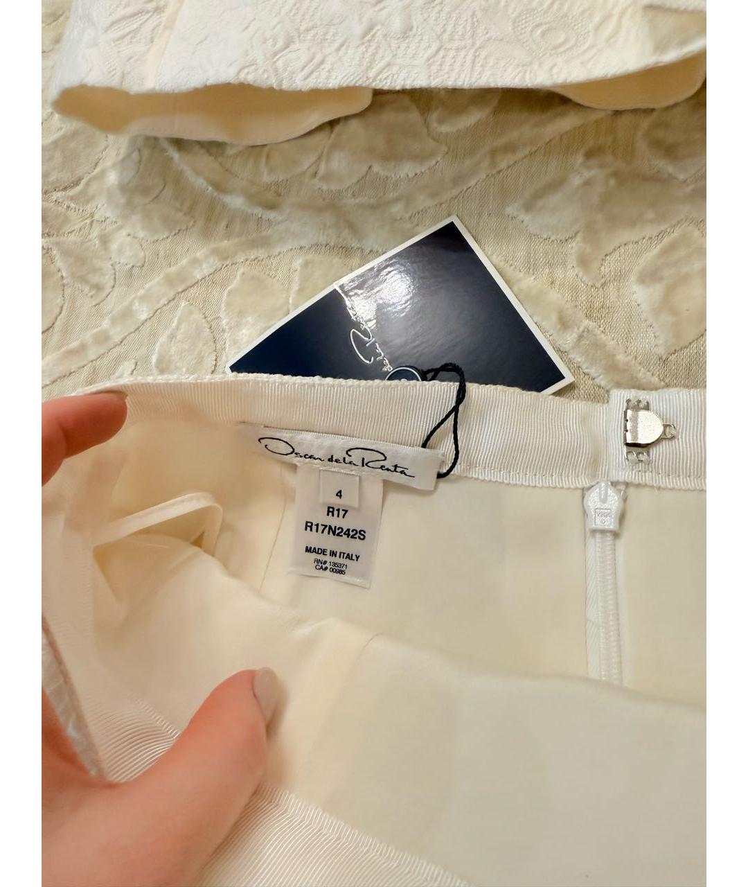 OSCAR DE LA RENTA Бежевый шелковый костюм с юбками, фото 3