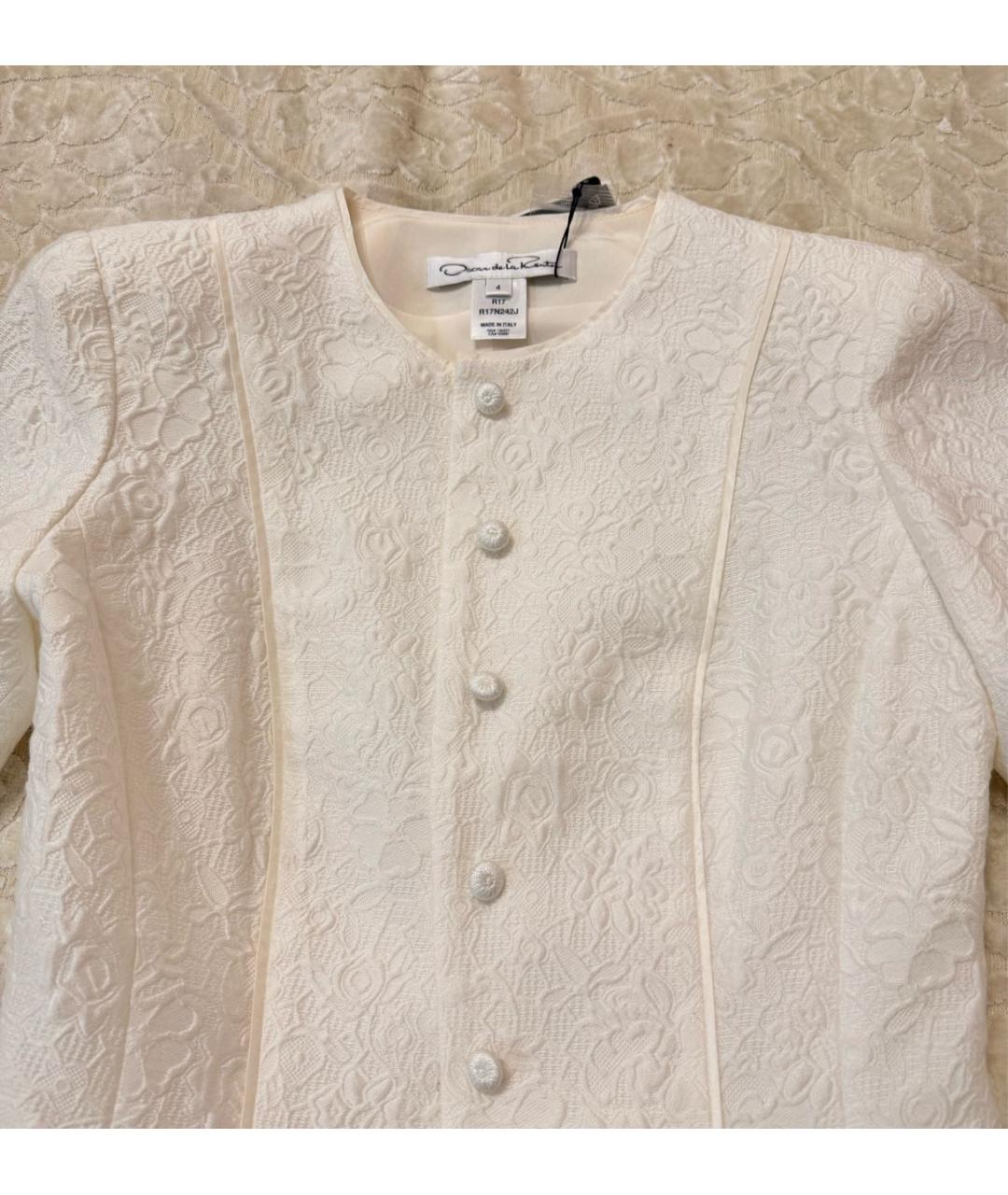 OSCAR DE LA RENTA Бежевый шелковый костюм с юбками, фото 4