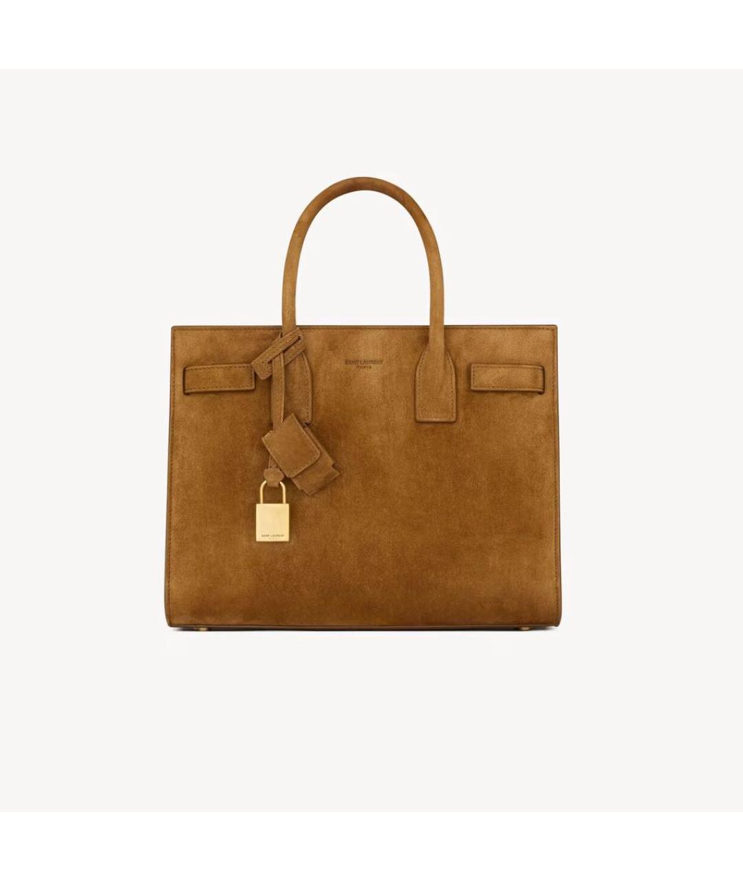 SAINT LAURENT Замшевая сумка тоут, фото 4