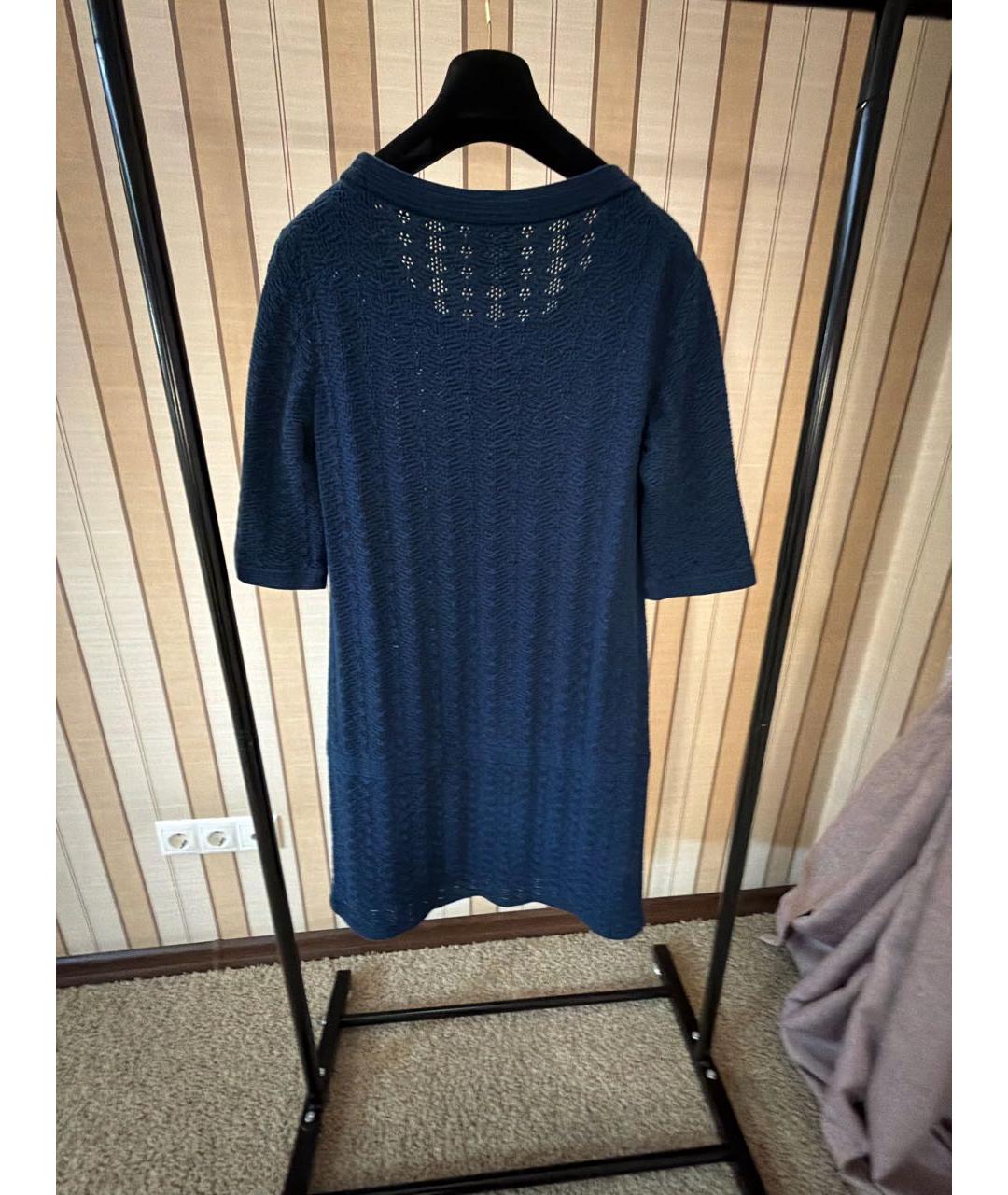 CHANEL Темно-синее хлопковое повседневное платье, фото 2