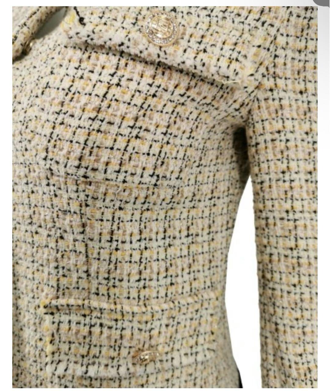 LIU JO Бежевый твидовый жакет/пиджак, фото 4