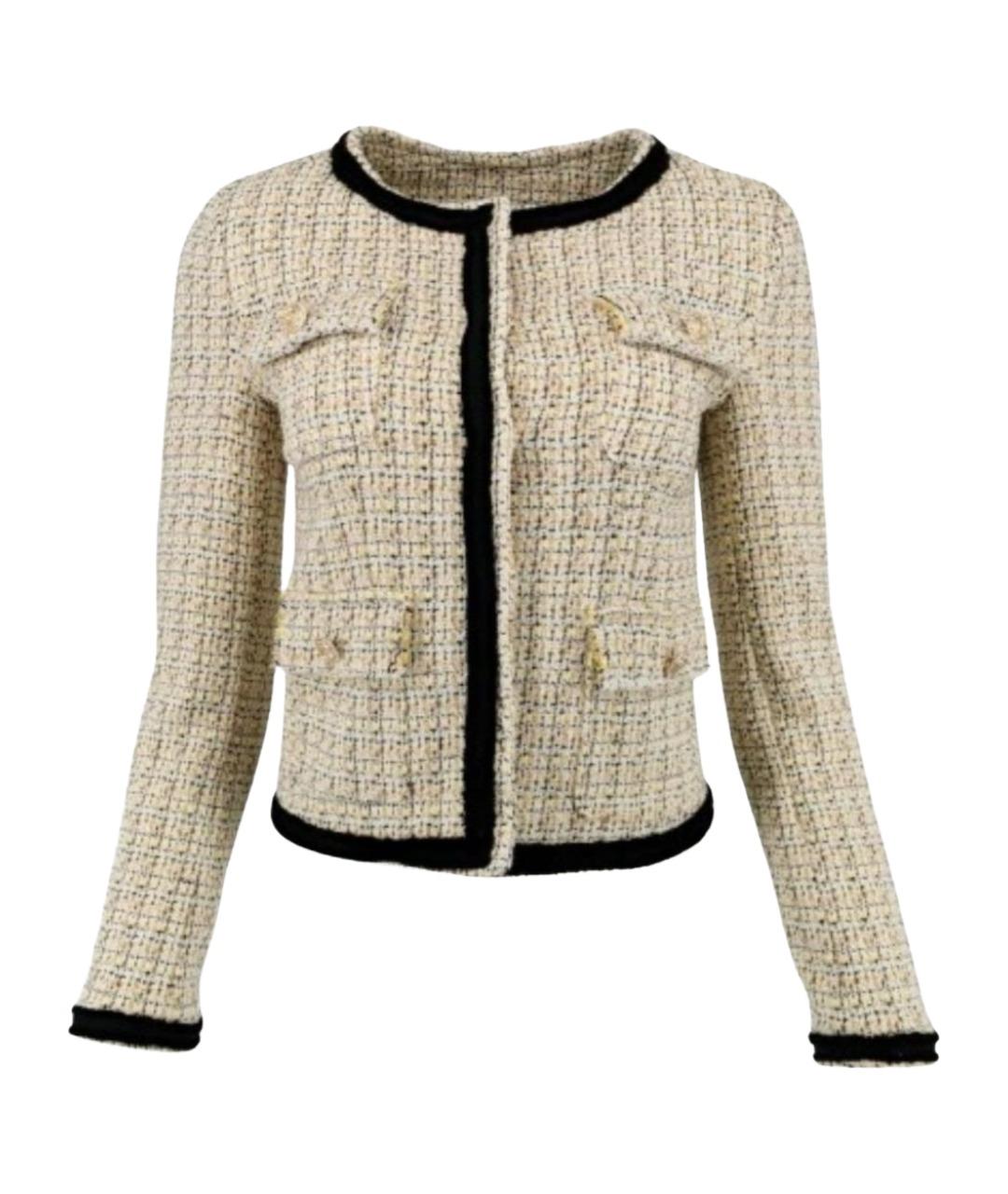 LIU JO Бежевый твидовый жакет/пиджак, фото 1