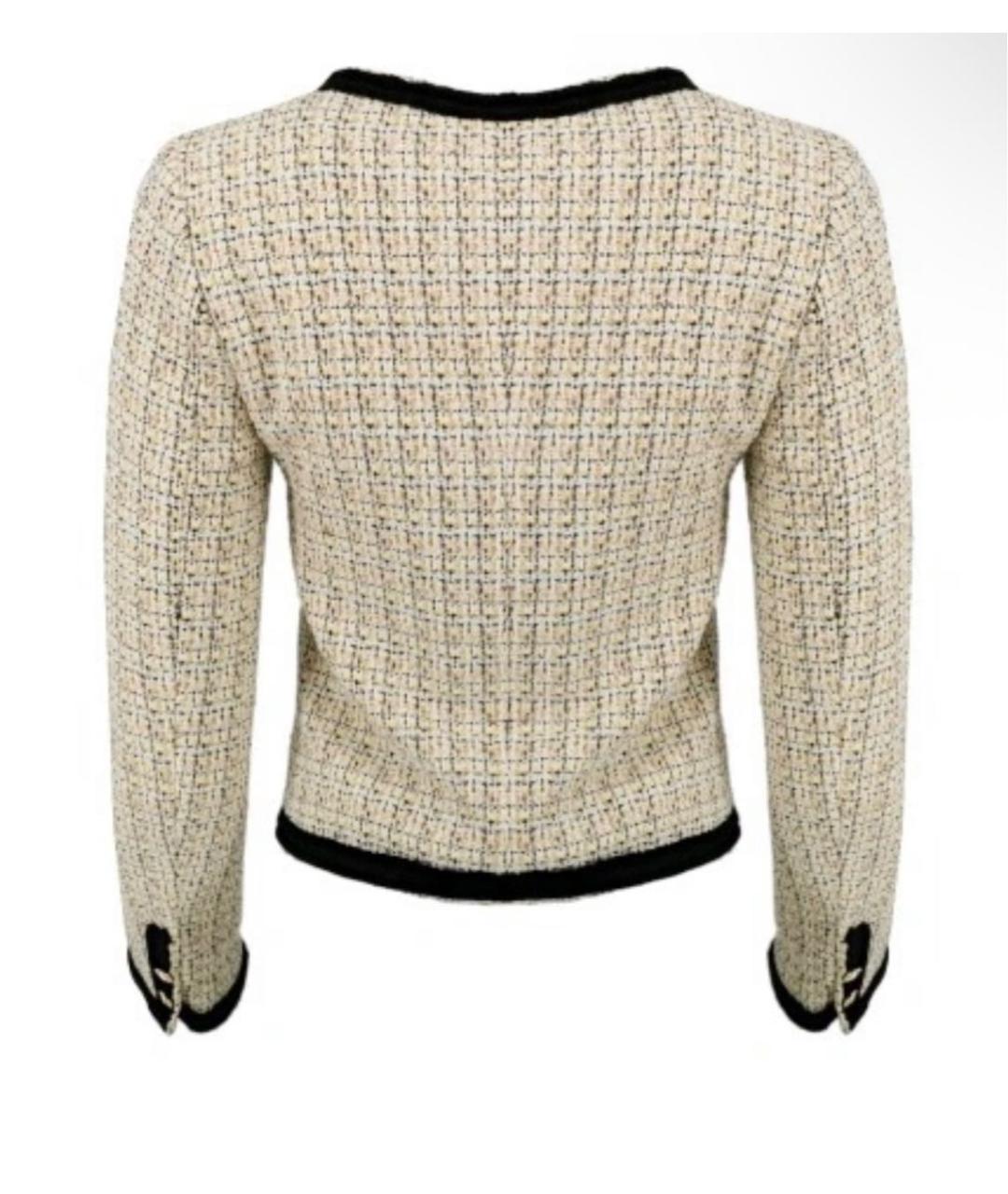 LIU JO Бежевый твидовый жакет/пиджак, фото 2