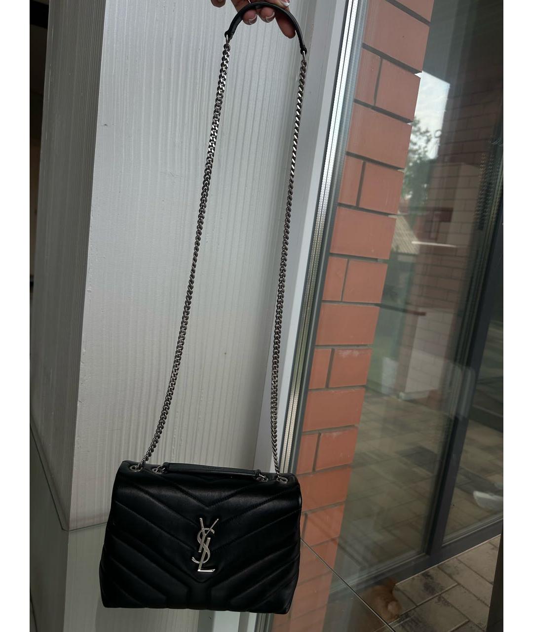 SAINT LAURENT Черная кожаная сумка через плечо, фото 8