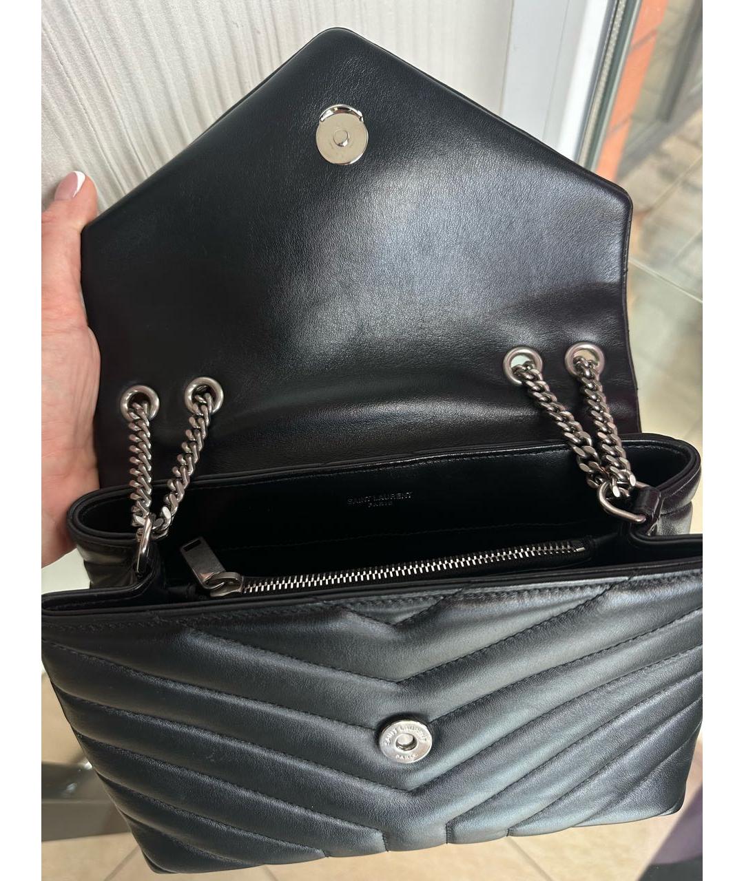 SAINT LAURENT Черная кожаная сумка через плечо, фото 4