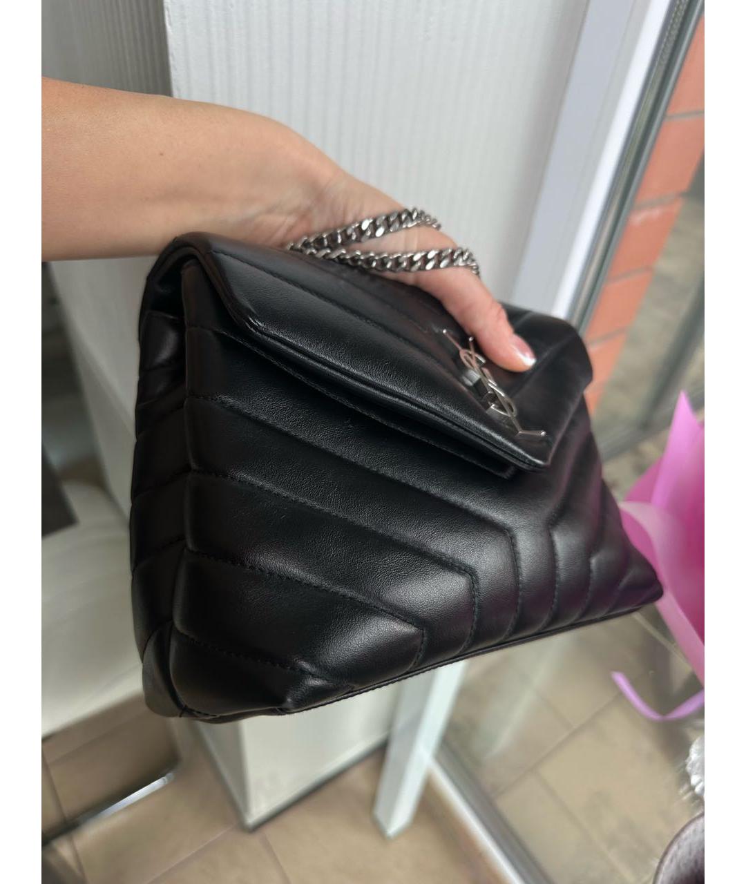 SAINT LAURENT Черная кожаная сумка через плечо, фото 6