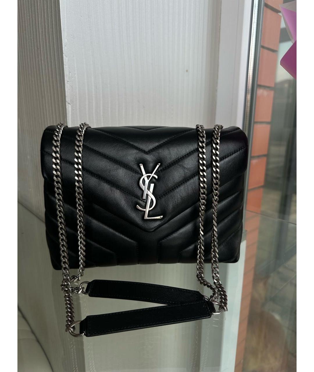 SAINT LAURENT Черная кожаная сумка через плечо, фото 9