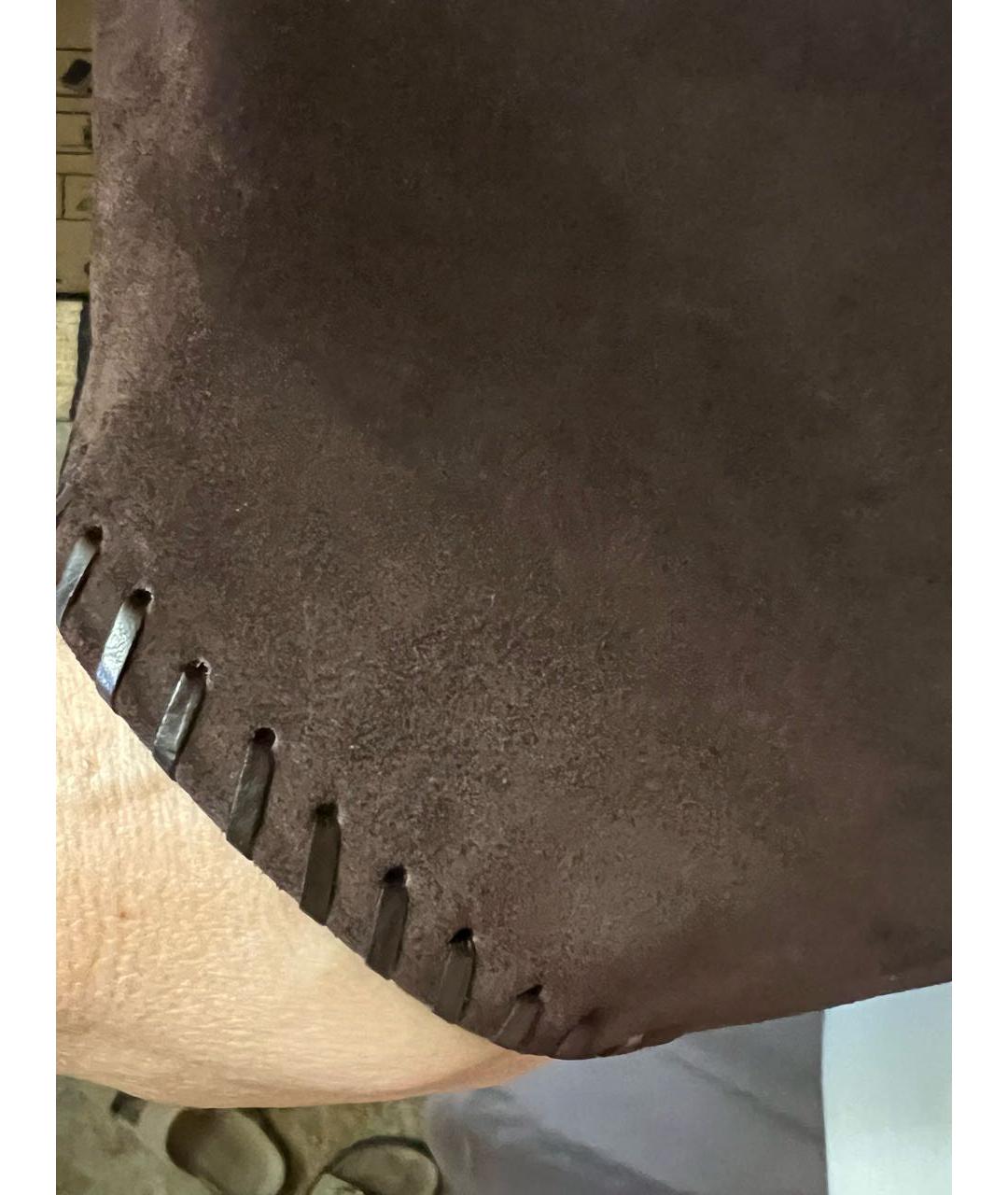 MIU MIU Коричневая замшевая юбка миди, фото 7