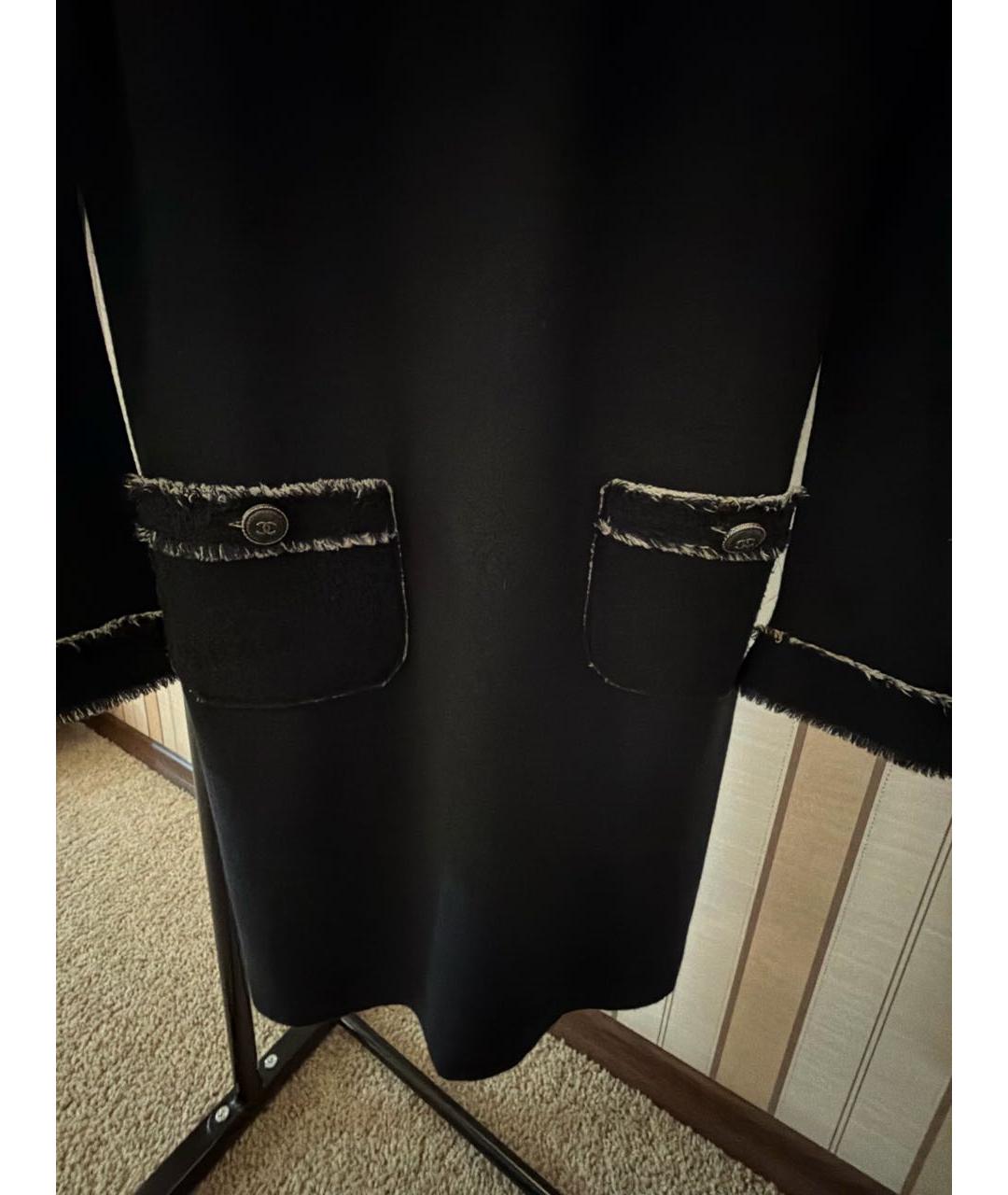 CHANEL Черное кашемировое повседневное платье, фото 5