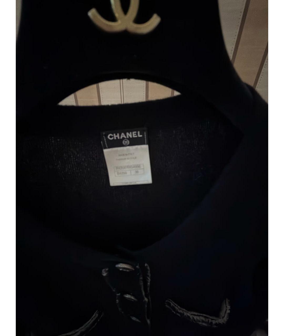 CHANEL Черное кашемировое повседневное платье, фото 3