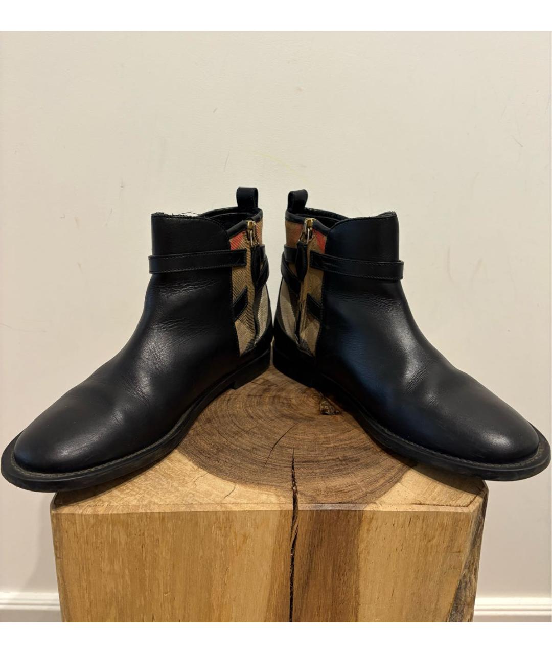 BURBERRY Черные кожаные ботинки, фото 2