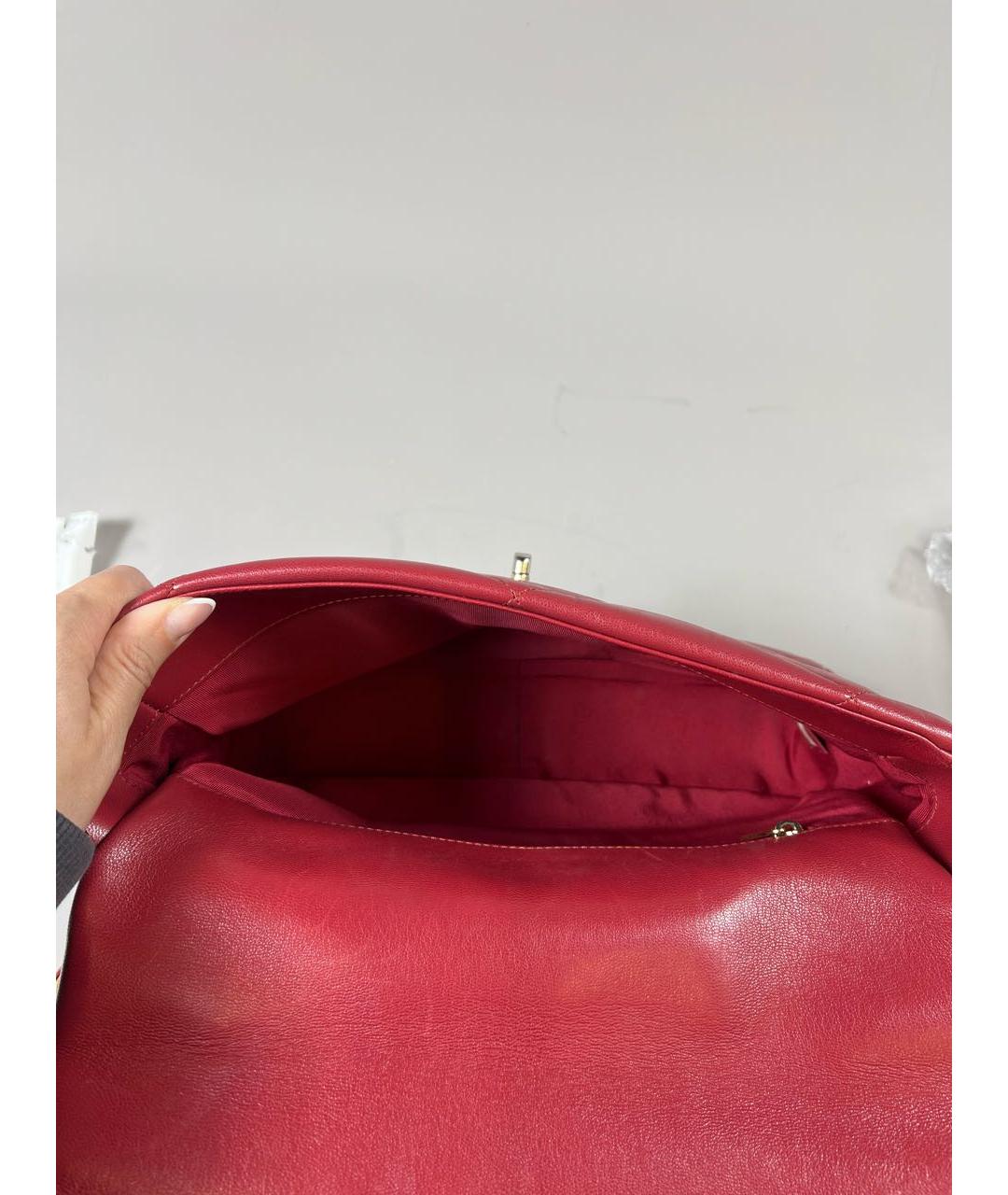 CHANEL Бордовая кожаная сумка через плечо, фото 4