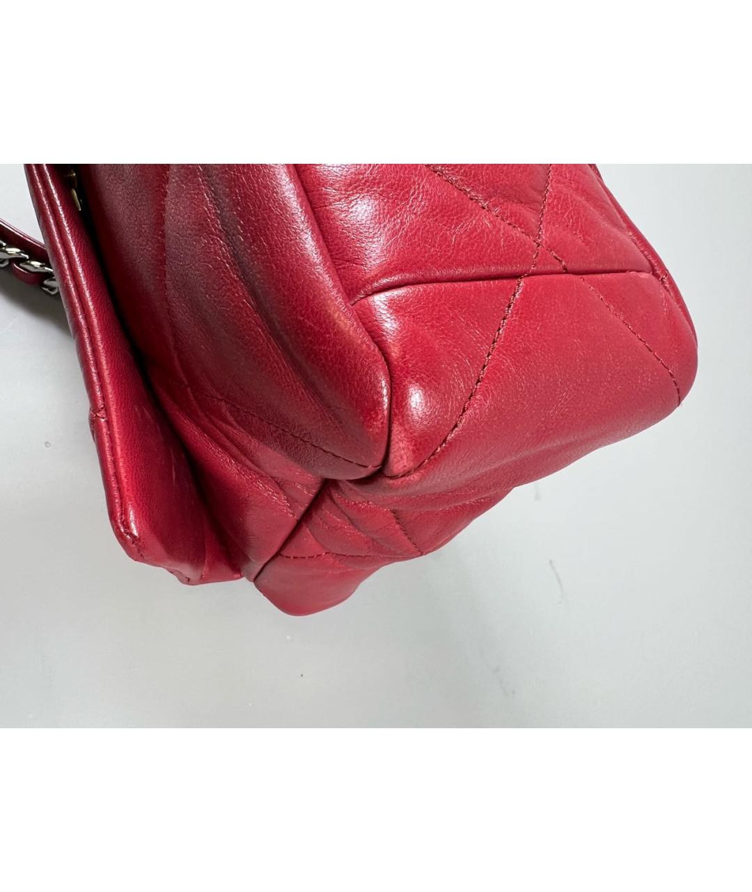 CHANEL Бордовая кожаная сумка через плечо, фото 6