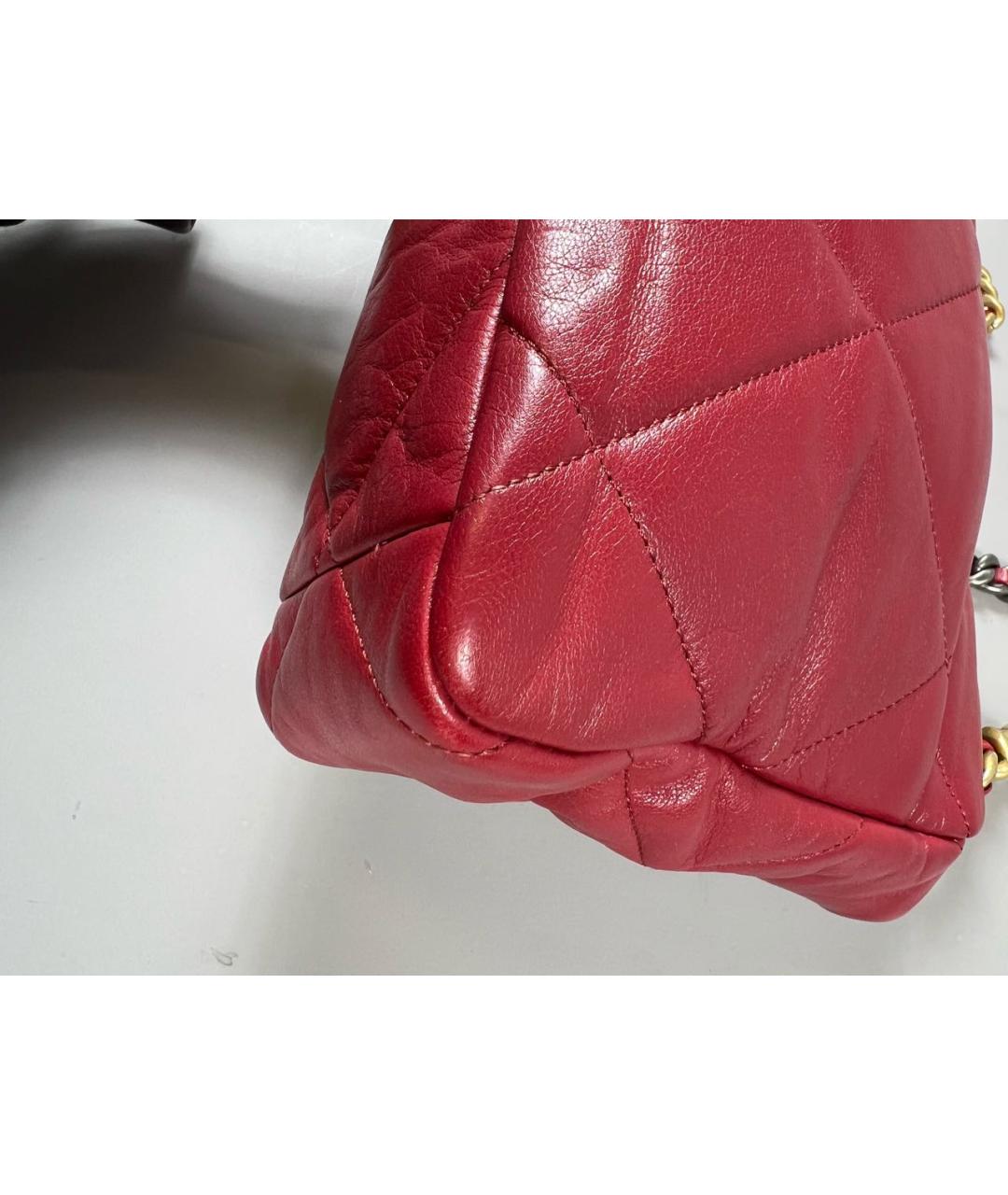 CHANEL Бордовая кожаная сумка через плечо, фото 5