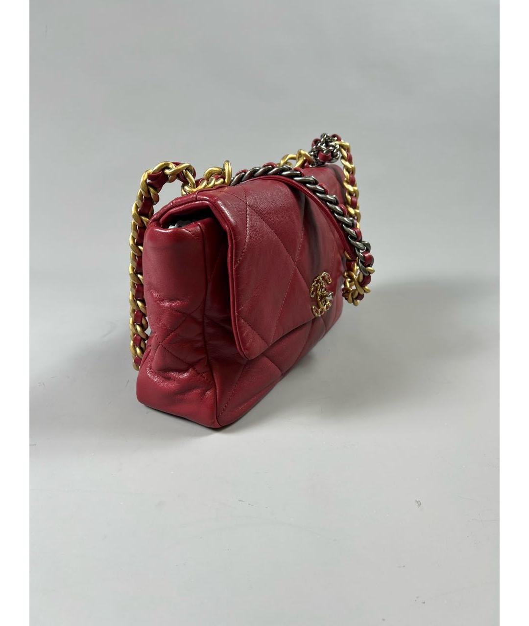 CHANEL Бордовая кожаная сумка через плечо, фото 2