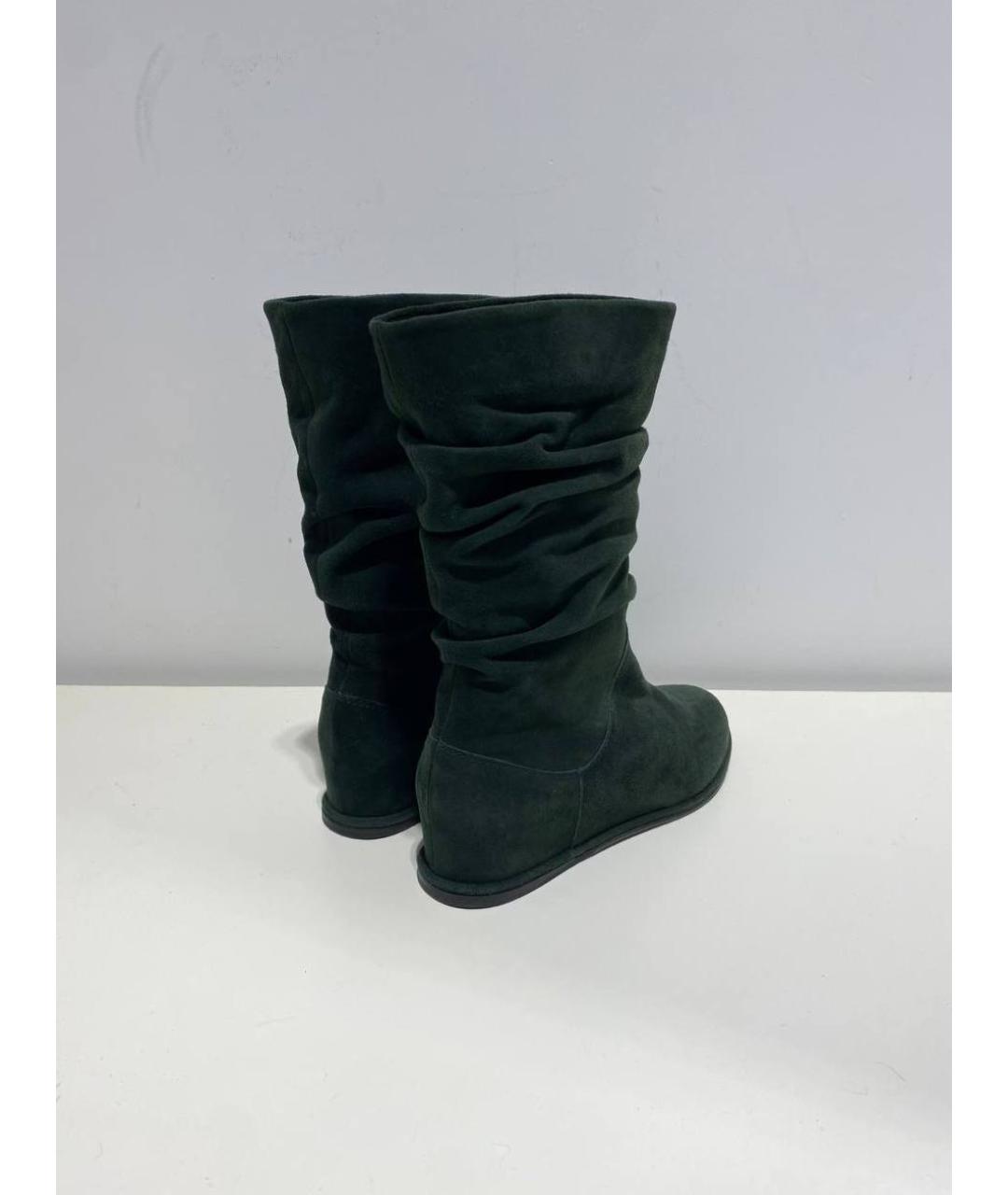 STUART WEITZMAN Хаки замшевые сапоги, фото 3