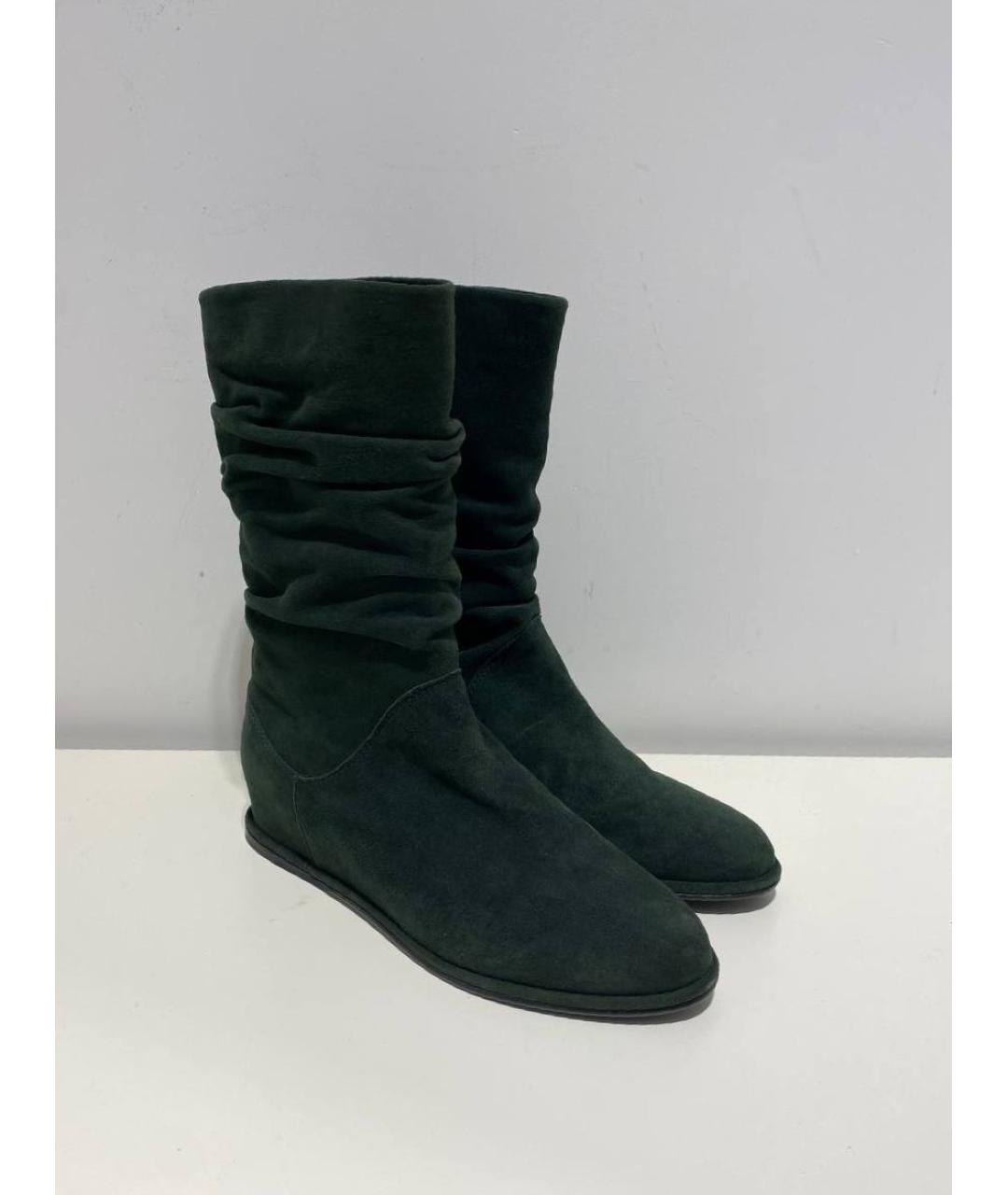 STUART WEITZMAN Хаки замшевые сапоги, фото 4