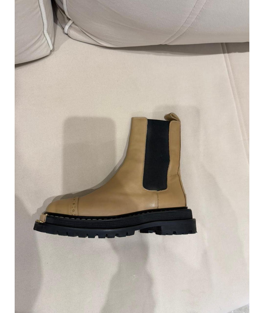 SANDRO Бежевые кожаные ботинки, фото 7