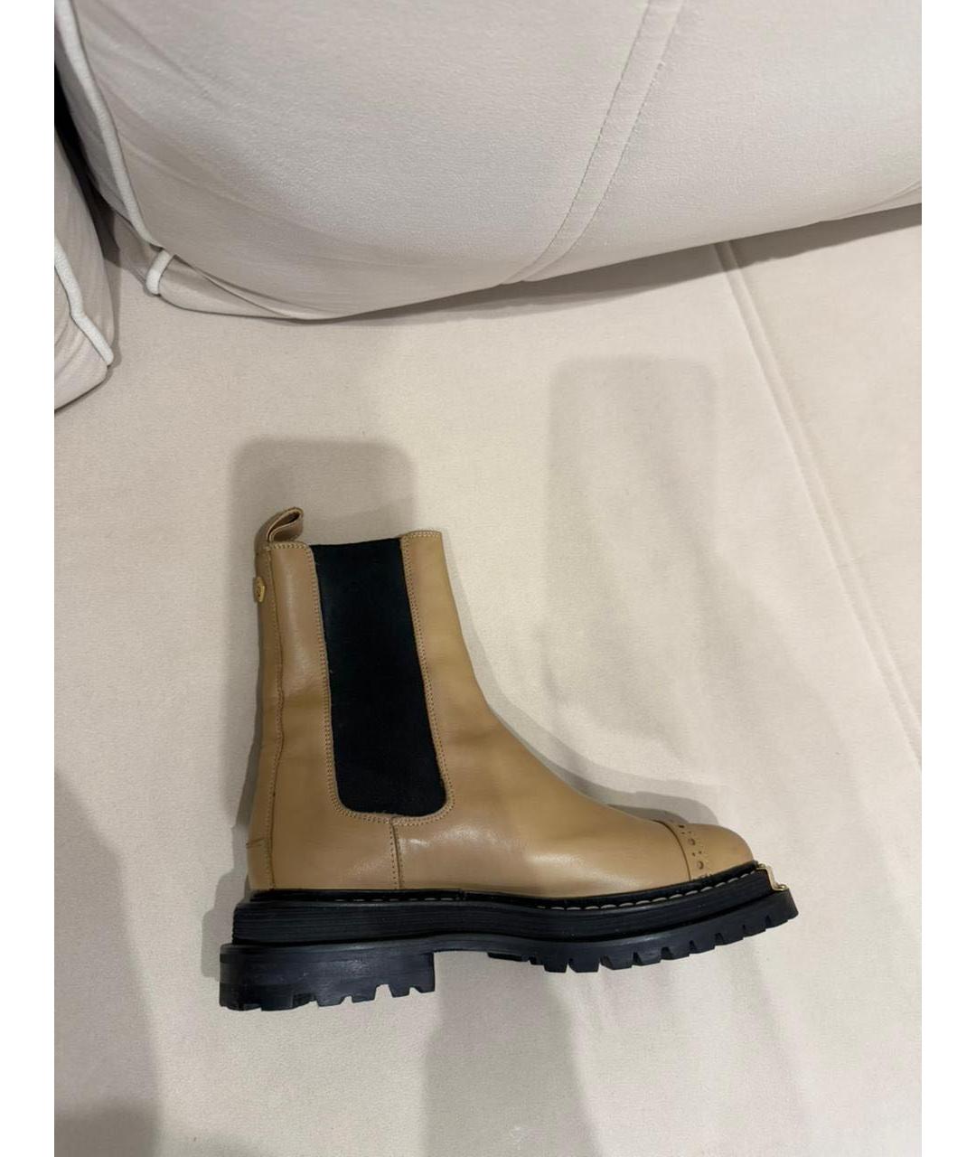 SANDRO Бежевые кожаные ботинки, фото 6