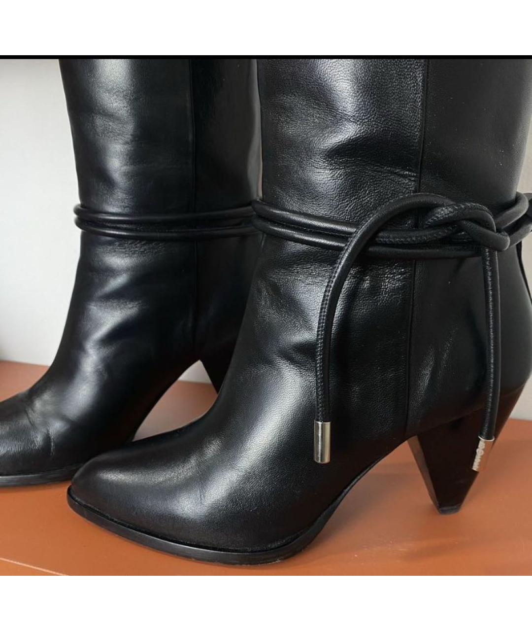 HUGO BOSS Черные кожаные сапоги, фото 6