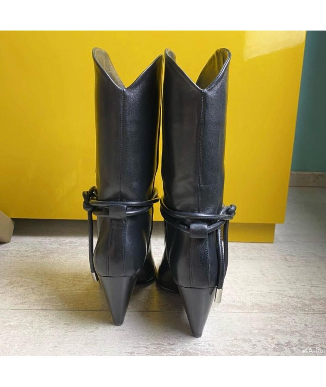 HUGO BOSS Черные кожаные сапоги, фото 5