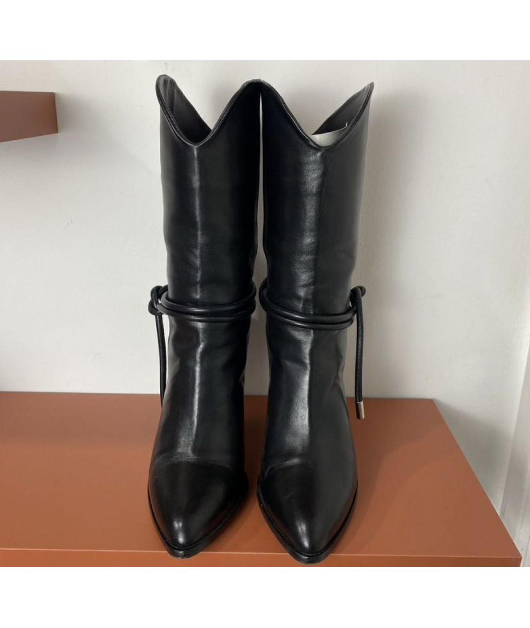 HUGO BOSS Черные кожаные сапоги, фото 3
