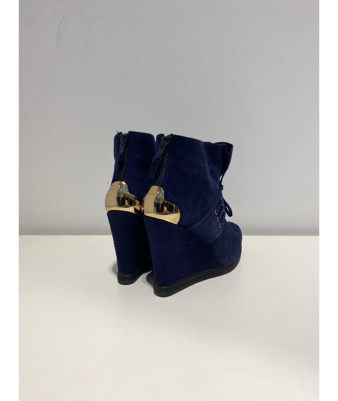 STUART WEITZMAN Синие замшевые ботинки, фото 3