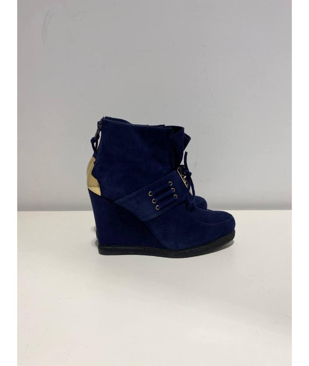 STUART WEITZMAN Синие замшевые ботинки, фото 2