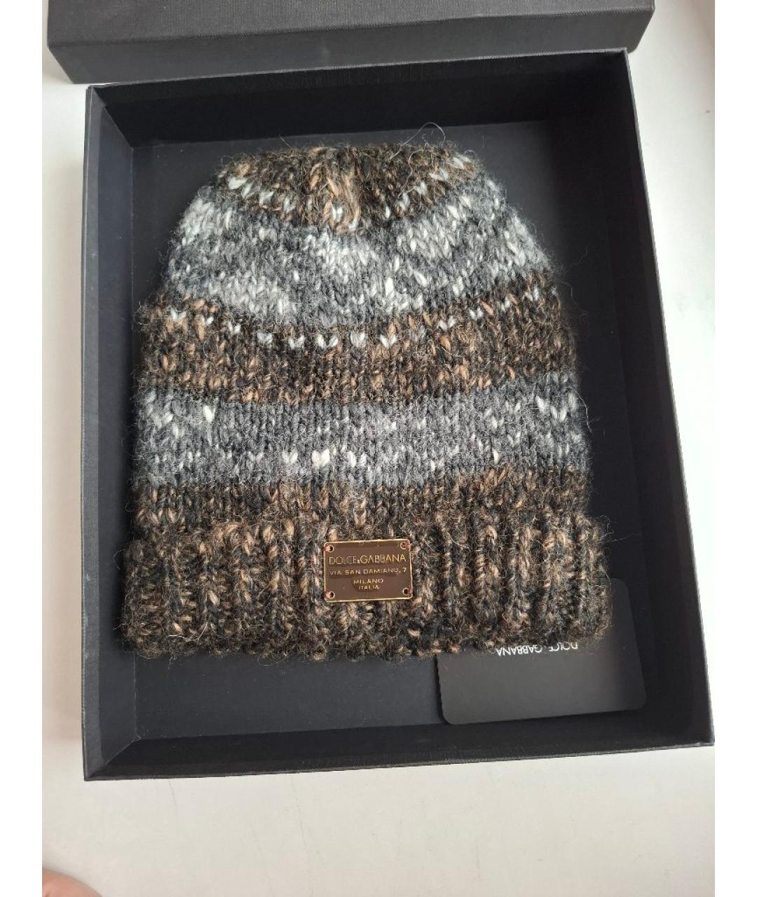 DOLCE&GABBANA Коричневая шерстяная шапка, фото 6